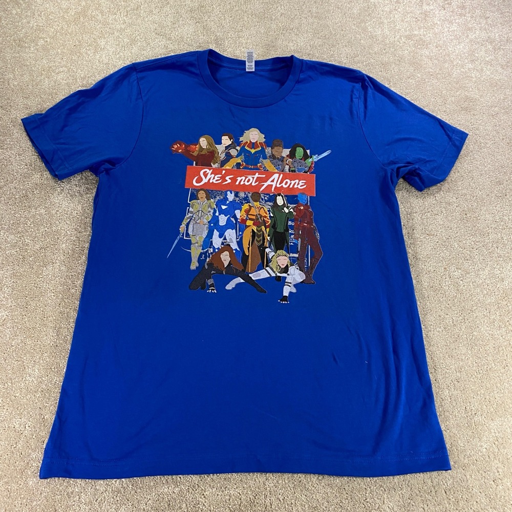 Bella Canvas Marvel Female Avengers T-Shirt Womens Large Blue Shes Not Alone
